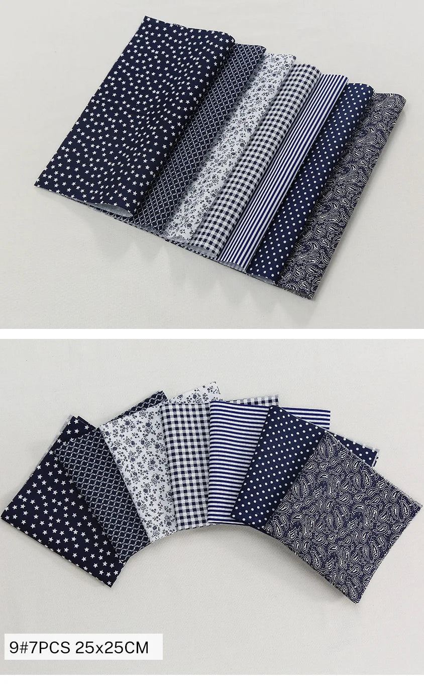 25x25Cm Cotton Flower Fabric Printed Cloth Sewing Quilting Fabrics For Patchwork Needlework DIY Handmade Accessories