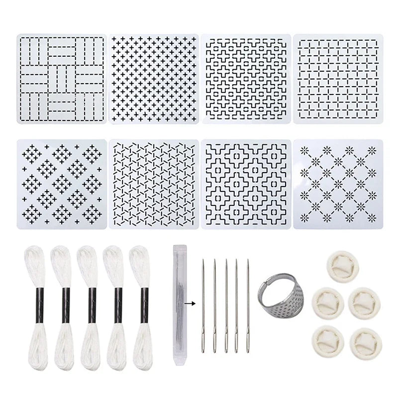 PET Embroidery & Quilting Stencil Templates – Reusable Pattern Stencils for Fabric Crafts (8 or 12 pcs)
