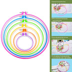 Color-Coded Plastic Embroidery Hoops – 7 Sizes