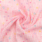 Pre-Cut Polyester Chiffon Fabric, 50 × 148cm, Heart & Star Print