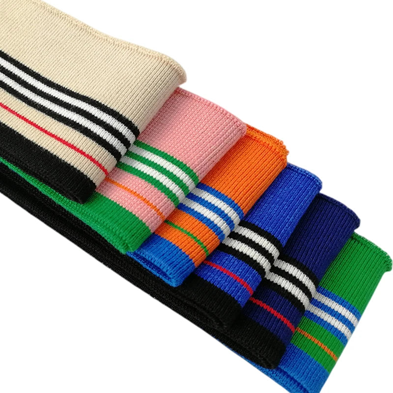 Colorful Mercerized Rib Knit Trim – Elastic Stretch Band for Collars, Cuffs & Hems | 100cm Lengths (3cm or 6cm Wide)