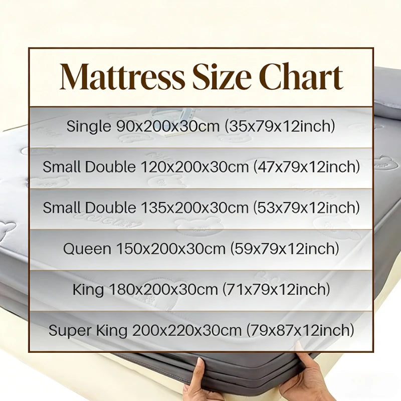 Ultrasonic Quilted Waterproof Mattress Protector – TPU, Anti-Mite, Baby-Safe, 6 Sizes