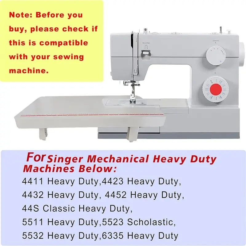 Extension Table for Singer Heavy Duty Sewing Machines – Fits 44S, 4411, 4423, 4432, 4452, 5511, 5523 & More