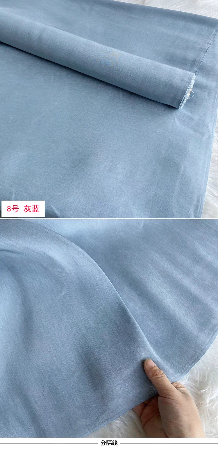 Mulberry Silk & Linen Blend Fabric by the Meter | 138cm Wide | 13 Momme