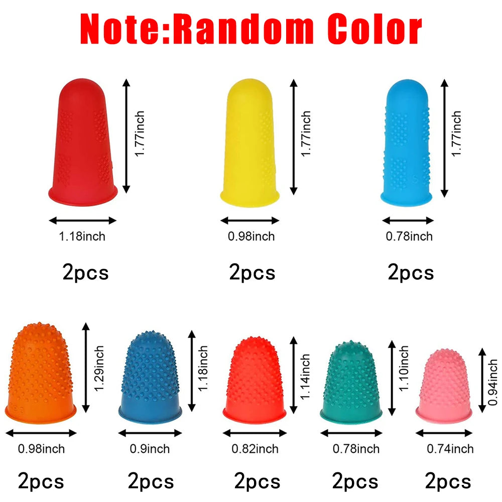 16 protectores de dedos de silicona para acolchar, coser y bordar
