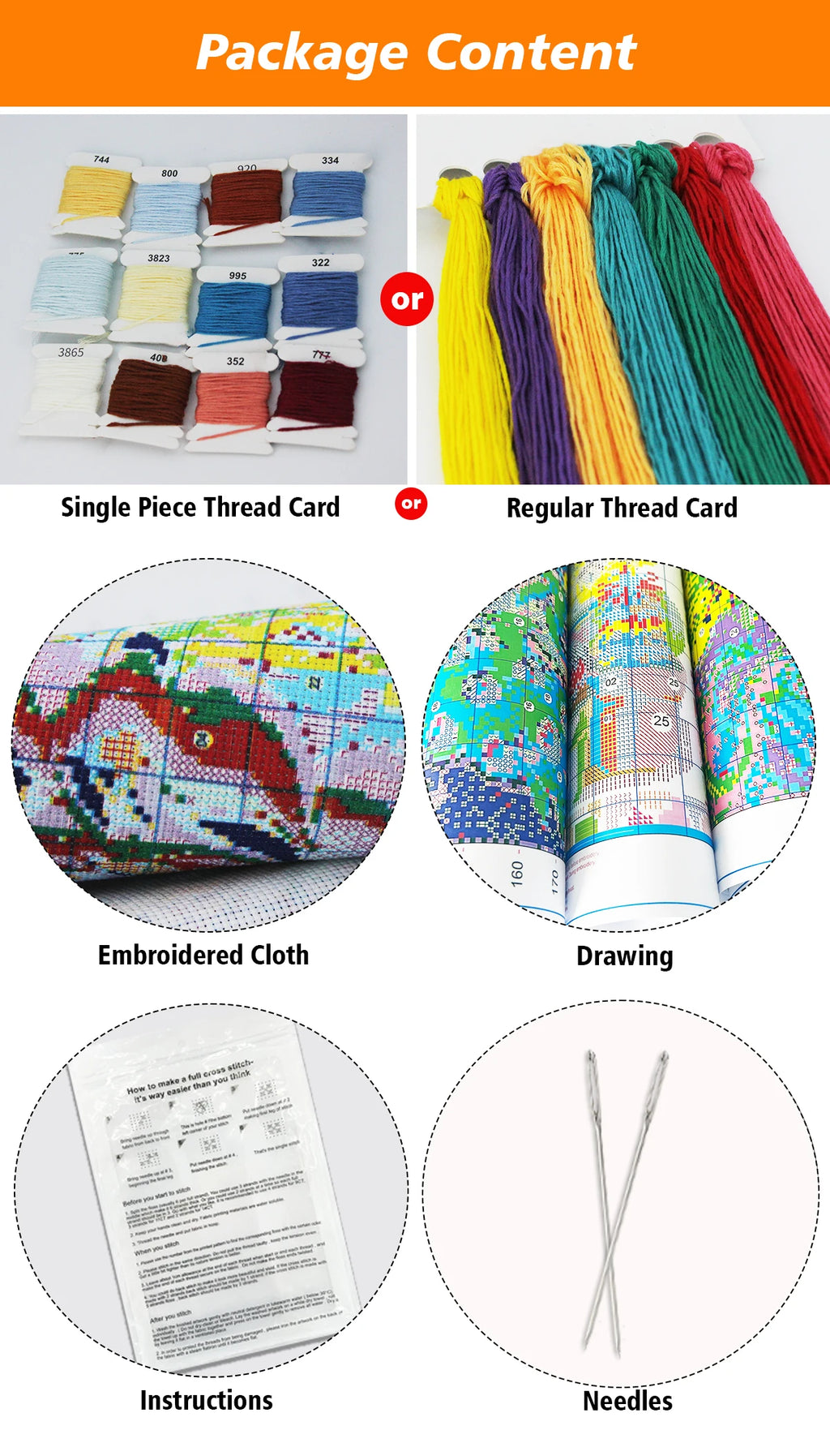 Kit de punto de cruz "Feliz Navidad" – Tela estampada de 40x40cm, 11CT/14CT