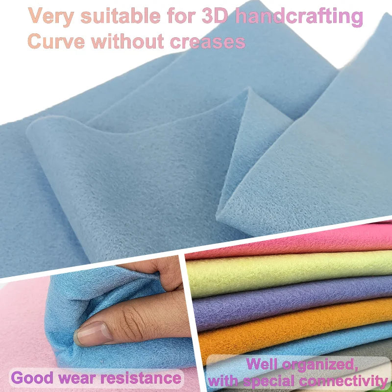 Soft Felt Fabric Sheets | 10-Piece Set | 20×91cm | DIY Crafts, Sewing & Patchwork
