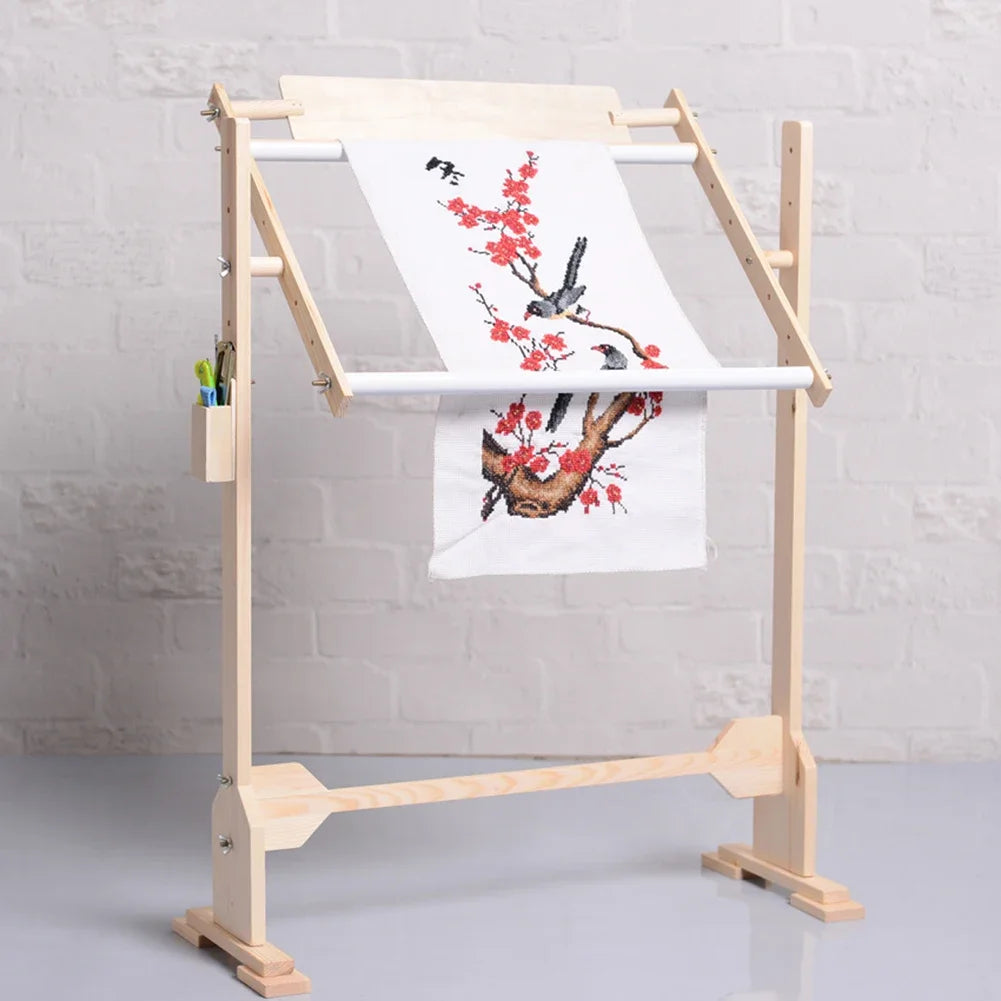 Adjustable Solid Wood Embroidery Floor Stand