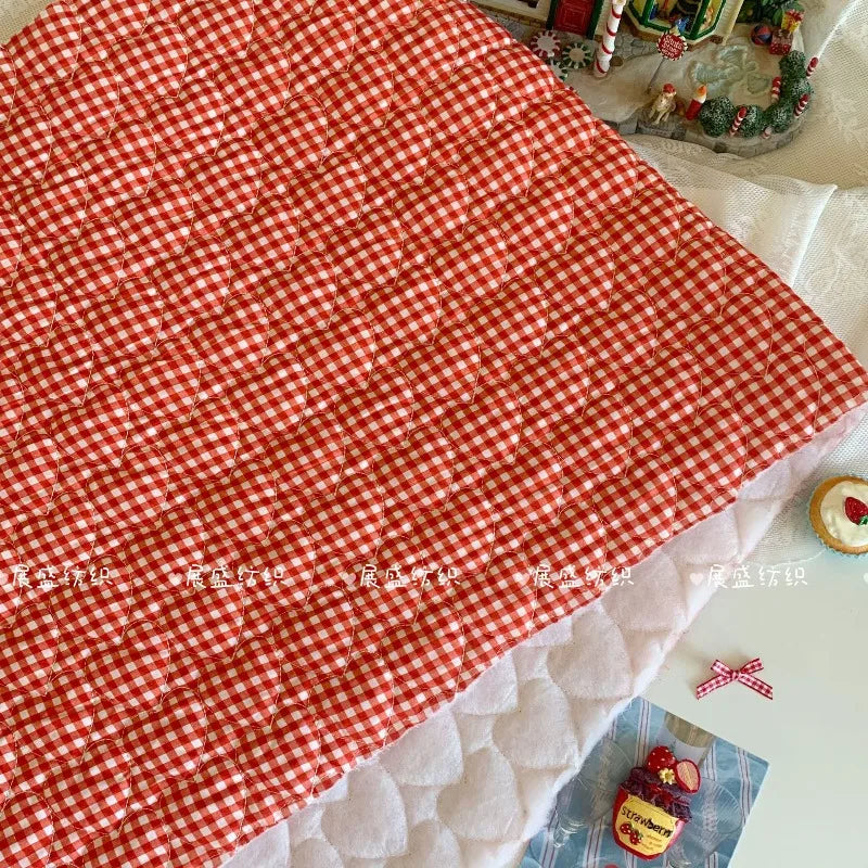 Light Plaid Quilted Cotton Fabric – 145x50cm, 40s Poplin, Breathable for Jackets, Bags & Handmade Sewing