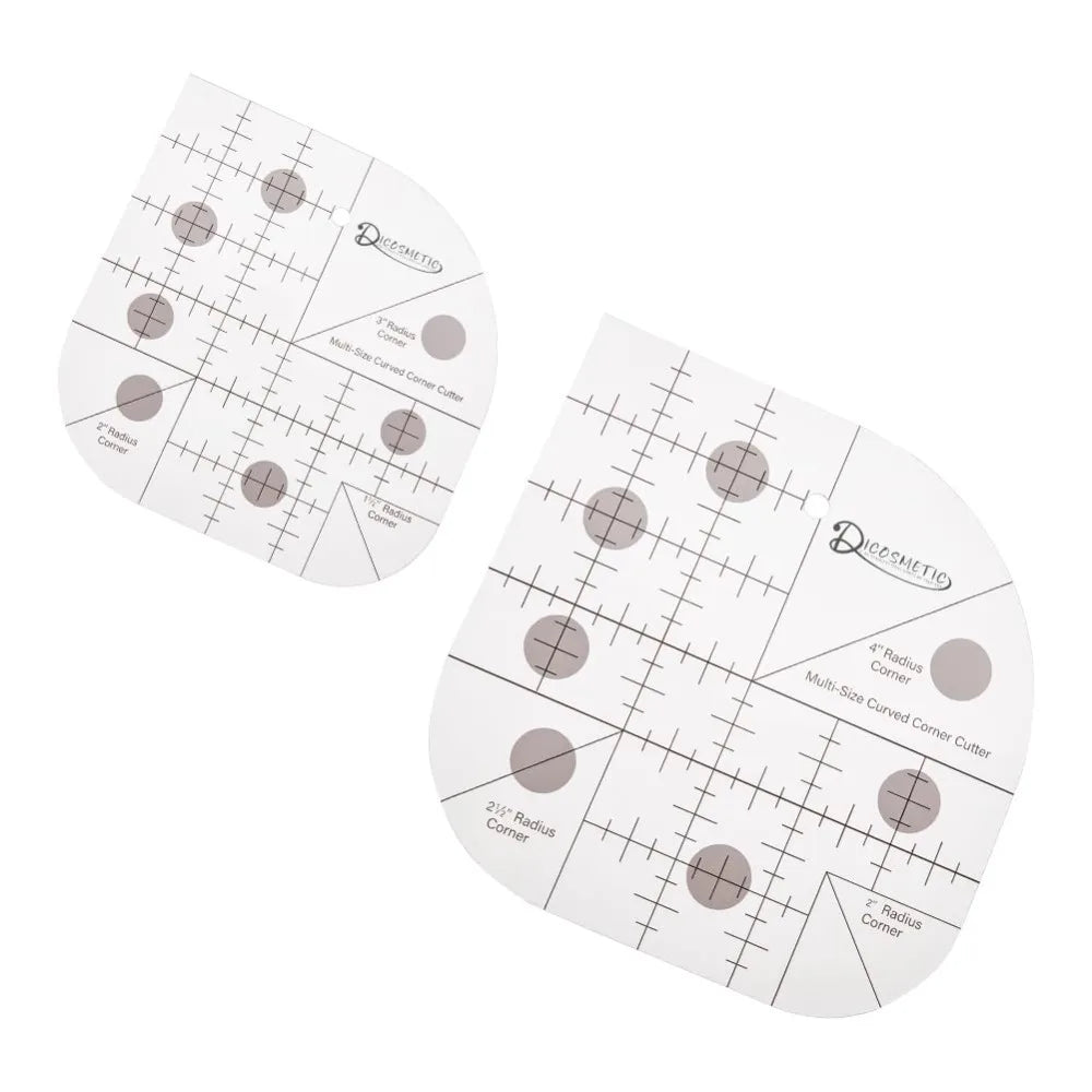 Curved Corner Acrylic Quilting Rulers - 2-Piece Multifunctional Sewing Template Set