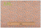 Orange Floral Printed Twill Cotton Fabric – 160cm (63") Wide | Cut to Order