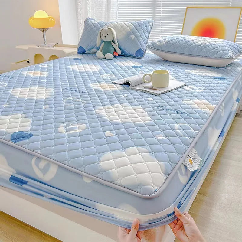 mtuove Soft Brushed Quilted Mattress Cover – Anti-Mite, Breathable, Fits 3–28cm Mattresses
