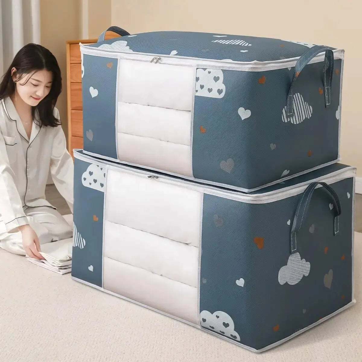 Quilt & Bedding Storage Bag – Foldable Dustproof Organizer, 2 Sizes
