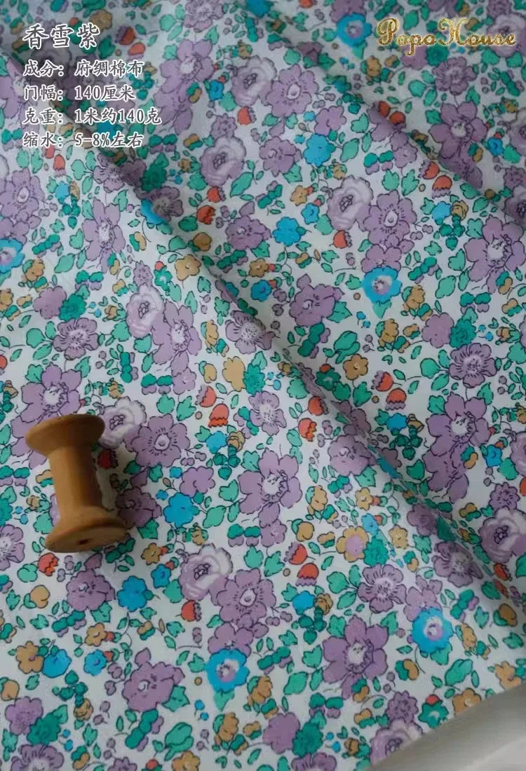 145cm Floral Cotton Poplin Fabric, 50cm Piece