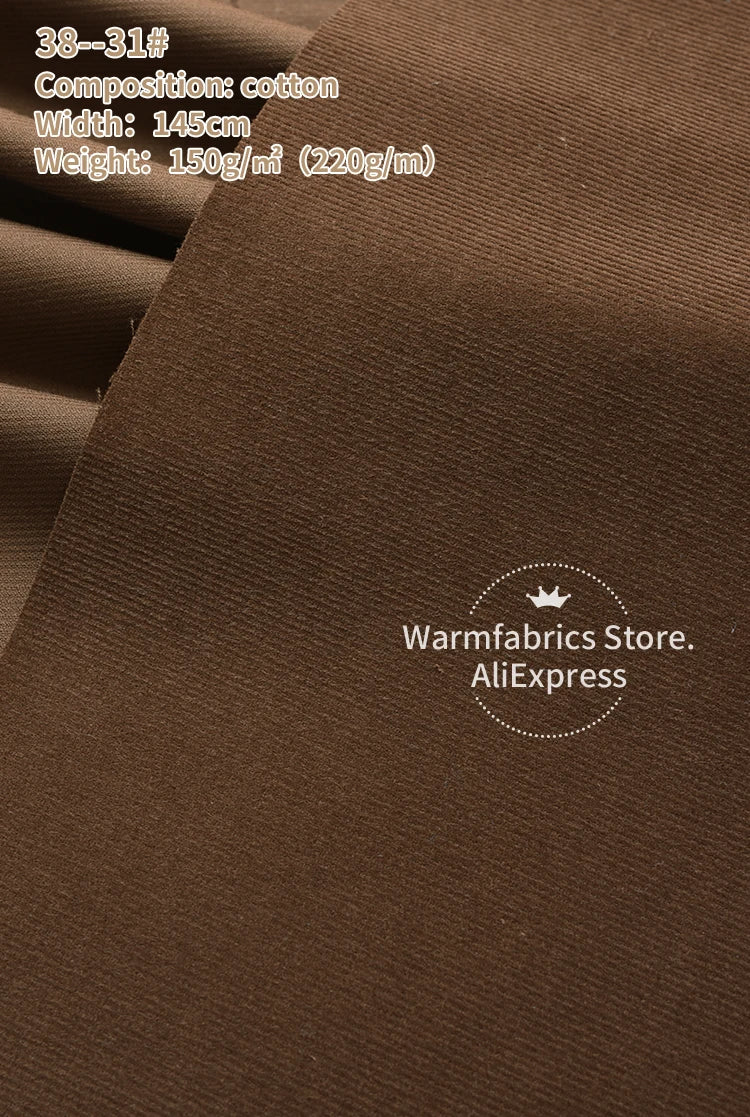 145*50cm/Pcs In Stock 21 Corduroy Fabric Cotton High Quality Plain Cotton Corduroy Fabric for Clothing