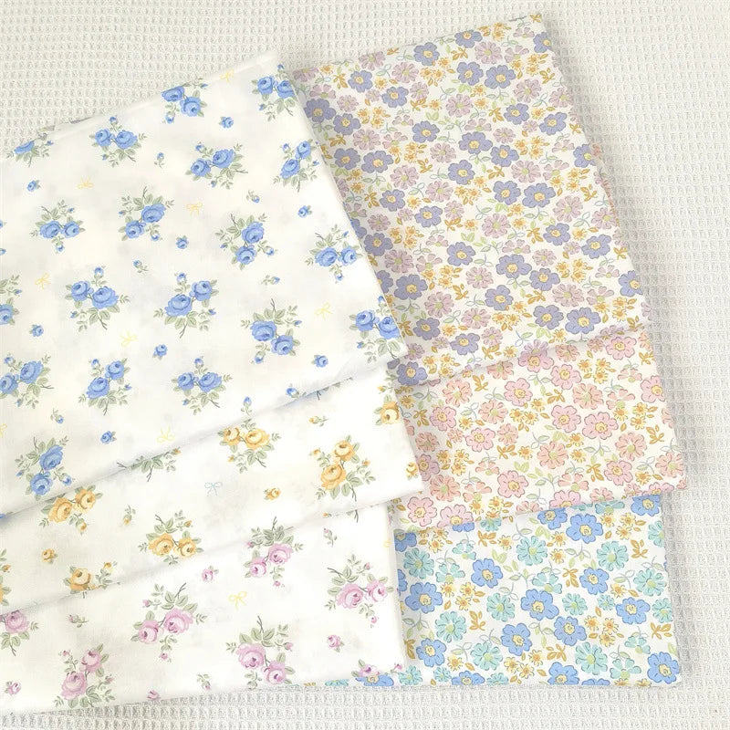 Pink & Purple Floral Cotton Twill Fabric – 140cm Wide, Printed Quilting & Sewing Cloth