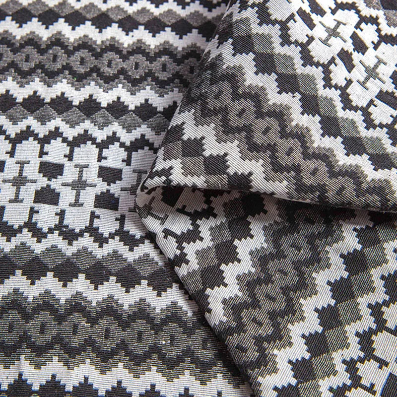 Ethnic Print Linen-Cotton Blend Fabric — Jacquard Woven | 0.5, 1, 2 & 3 Meter Cuts