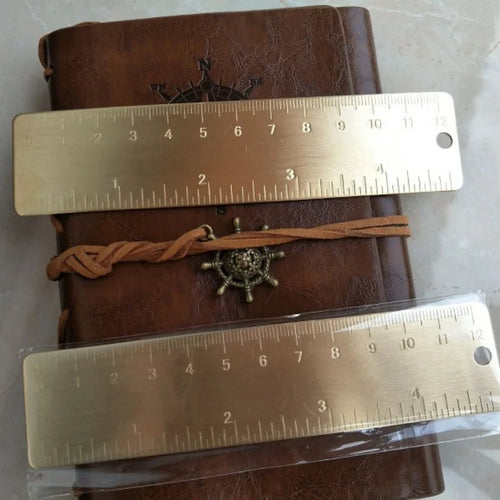 Regla recta vintage de latón de 12 cm – Regla de bolsillo de 10 cm para costura, acolchado y dibujo