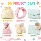 Pre-Cut Polyester Chiffon Fabric, 50 × 148cm, Heart & Star Print