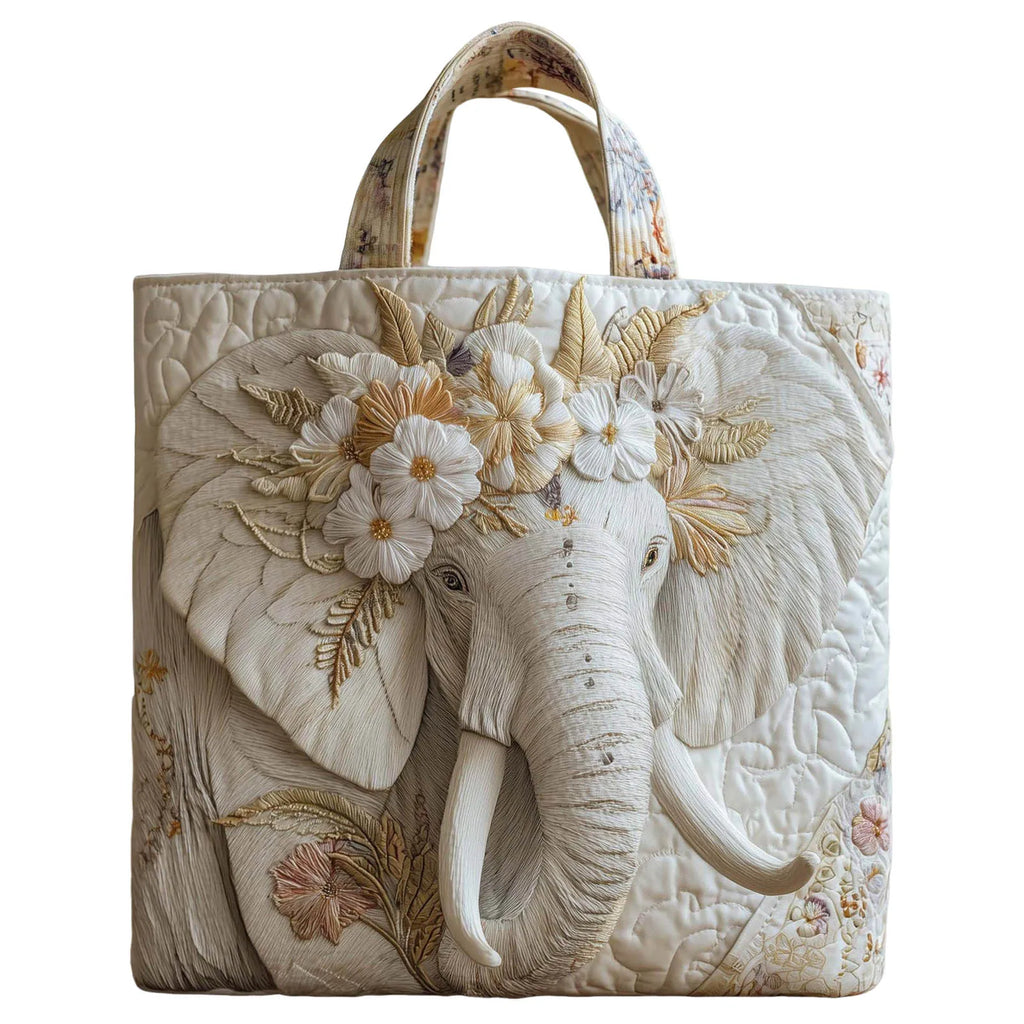 Sunflower Quilted Tote Bag – Classic Floral Cotton-Poly Blend Handbag for Everyday Use