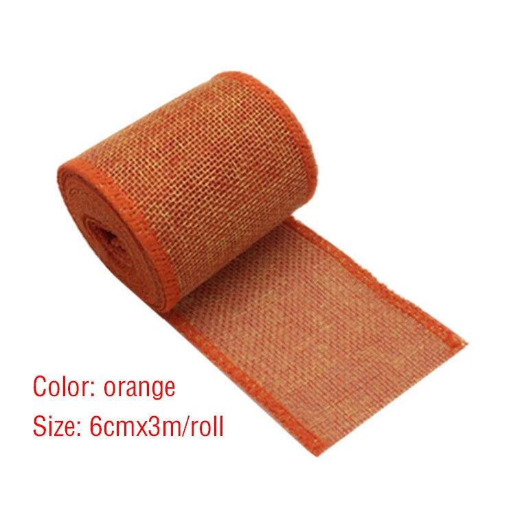Colorful Natural Jute Burlap Ribbon – 6 cm × 3 m