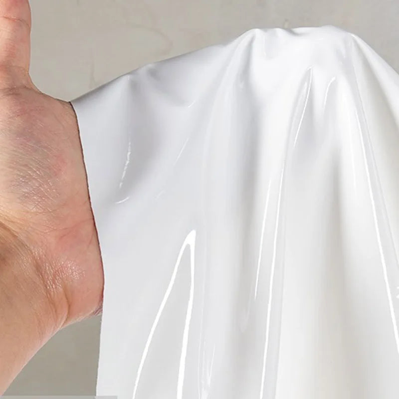 High Elastic Mirror PU Leather Fabric – Bright White, 0.4mm, 140cm Wide – For Tights, Stage Wear & Designer Garments