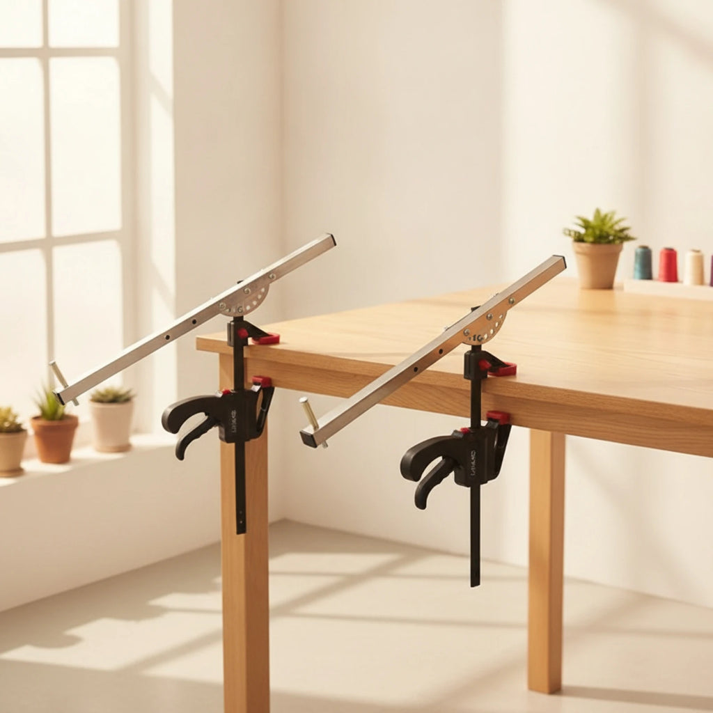 Soporte ajustable con abrazadera para bastidor de bordado y acolchado de mesa