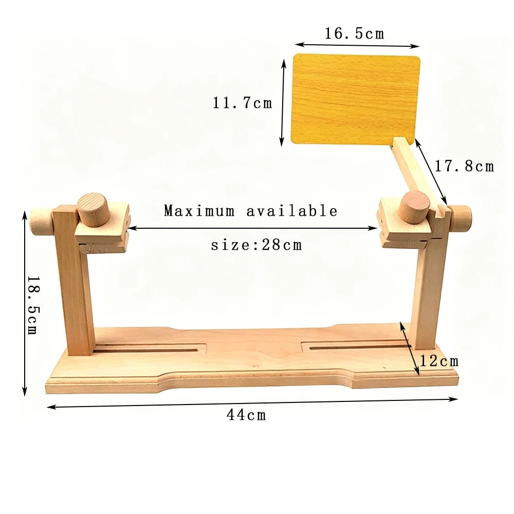GIEMZA Soporte Ajustable de Madera para Bastidor de Bordado, Soporte de Escritorio para Bordado, Soporte Manos Libres para Costura, Herramienta de Costura