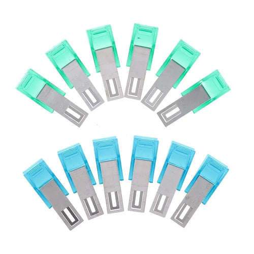12 pinzas para coser y acolchar — Pinzas mágicas en forma de U con marcas de medición