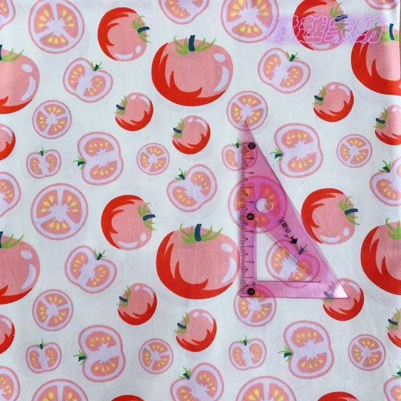 Cartoon Print Pure Cotton Twill Fabric – 50cm x 160cm (19.7" x 63") – Watermelon, Cherry & More