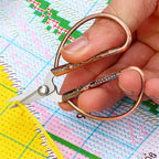 Tijeras de coser retro mini — Cortahílos de acero inoxidable vintage en 6 acabados