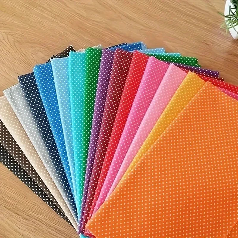 20-Piece Multicolor Polka Dot Cotton Fabric Precuts – Quilting & Patchwork