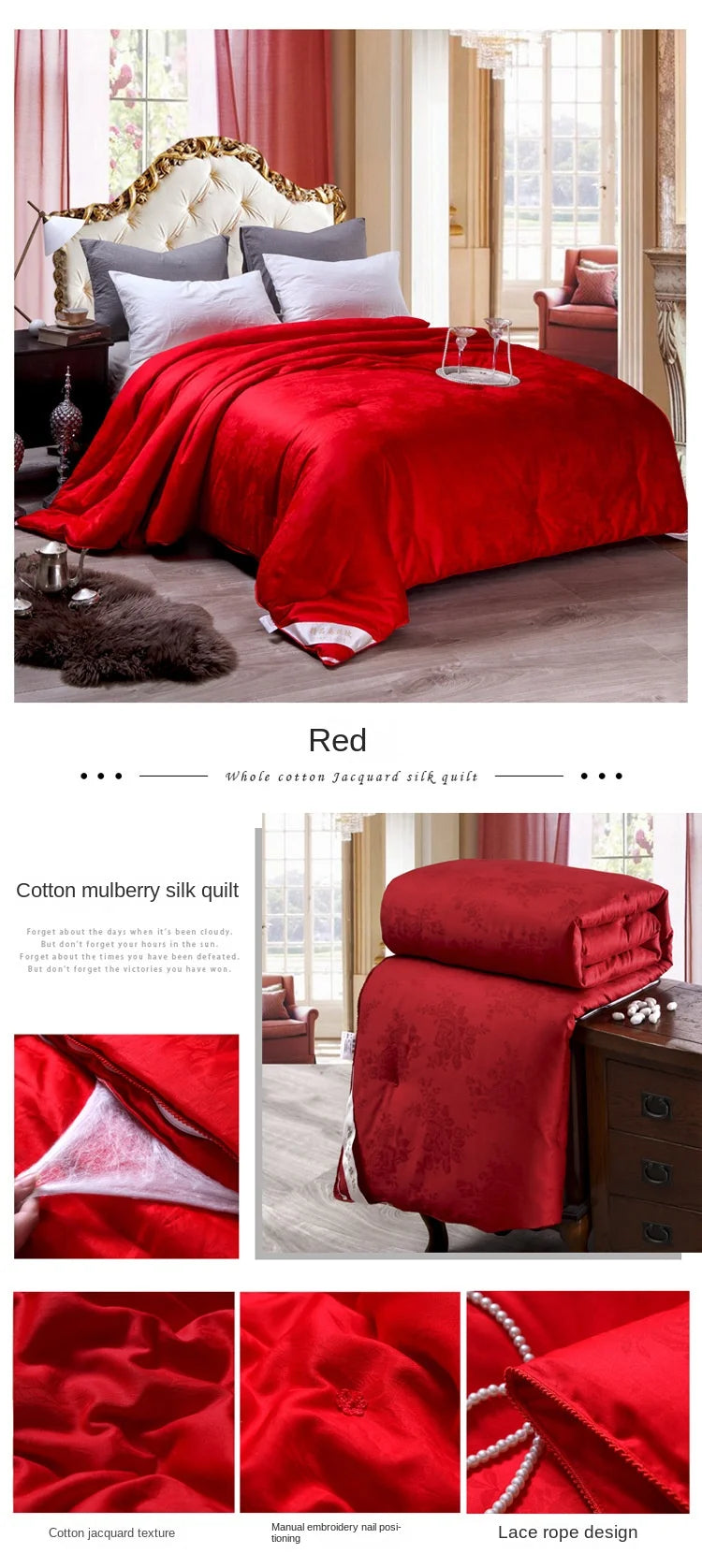 JAGDAMBE Mulberry Silk Quilt – 100% Natural Silk Fill, 300TC Cotton Shell, All-Season Comforter
