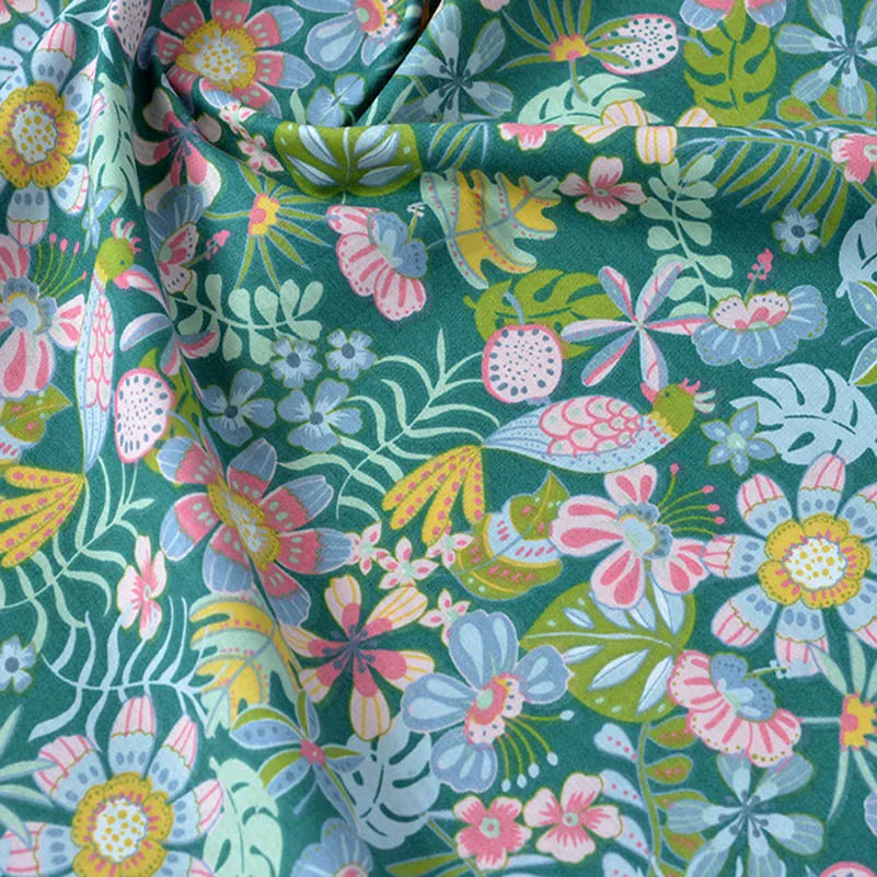 Floral Printed 100% Cotton Twill Fabric – 63" Wide, Sold by the Half Meter | Quilts, Bedding & DIY Sewing