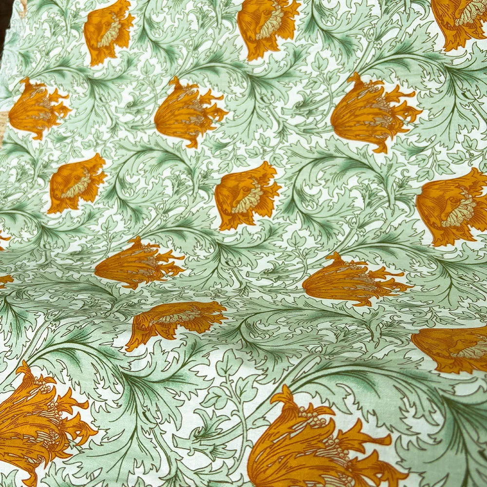William Morris Inspired Floral Print 100% Cotton Fabric — 145cm Wide