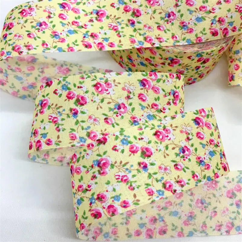 Floral Printed Fabric Ribbon – 10-Yard Roll