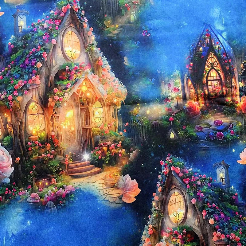 HD Digital Print Cotton Fabric | Fairy Tale Elf Design | Sold by Half Meter