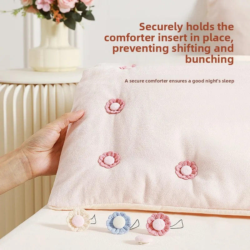 Sunflower Duvet Fasteners – Clip-Lock Bedding Holders (Set of 4)