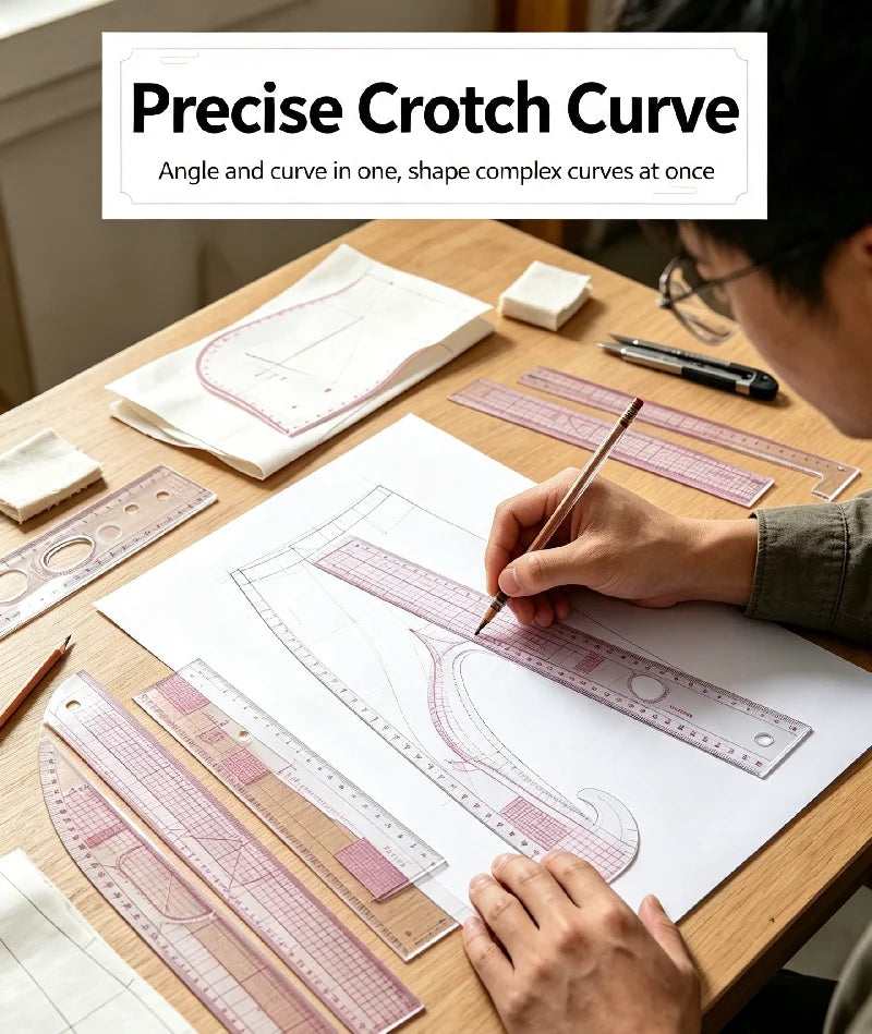 Juego de reglas de curva francesa de 6 piezas - Plantillas flexibles de sastrería para confección, patronaje y proyectos de costura DIY