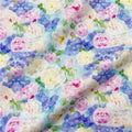 Watercolor Floral Print Cotton Fabric – Retro Oil Painting Style, 180 g/m, 110 cm Wide