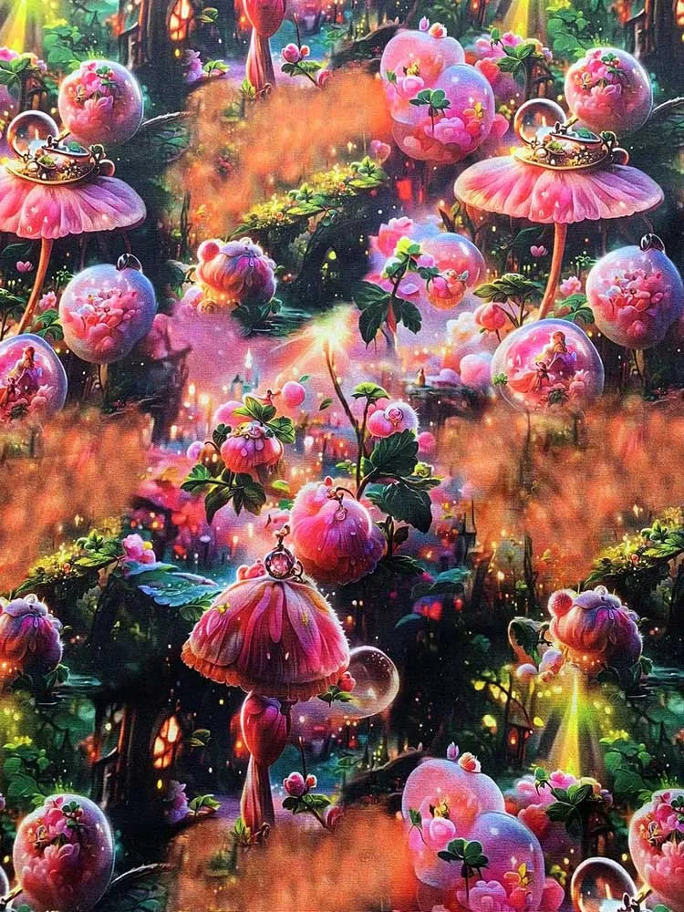 HD Digital Print Cotton Fabric | Fairy Tale Elf Design | Sold by Half Meter