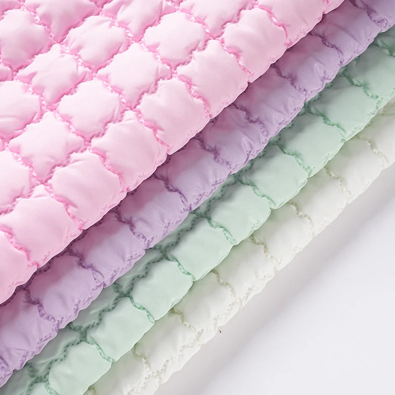 Quilted Bubble Grid Fabric by the Yard – 54" Wide Embossed Sewing Cloth