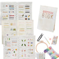 Creative Embroidery Stitches Book for Beginners – Step-by-Step Hand Embroidery Kit with Floral Linen Canvas