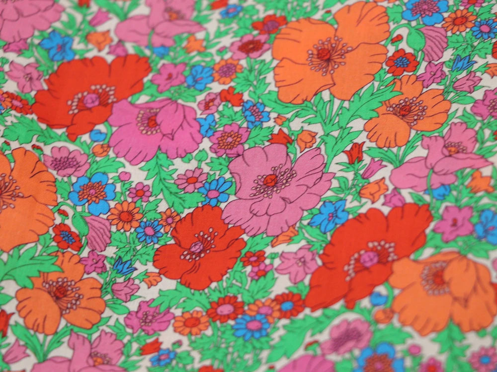80s Count Floral Digital Print 100% Cotton Fabric – 55" Wide | Dresses, Skirts & Quilting (Sold by the Half Meter)