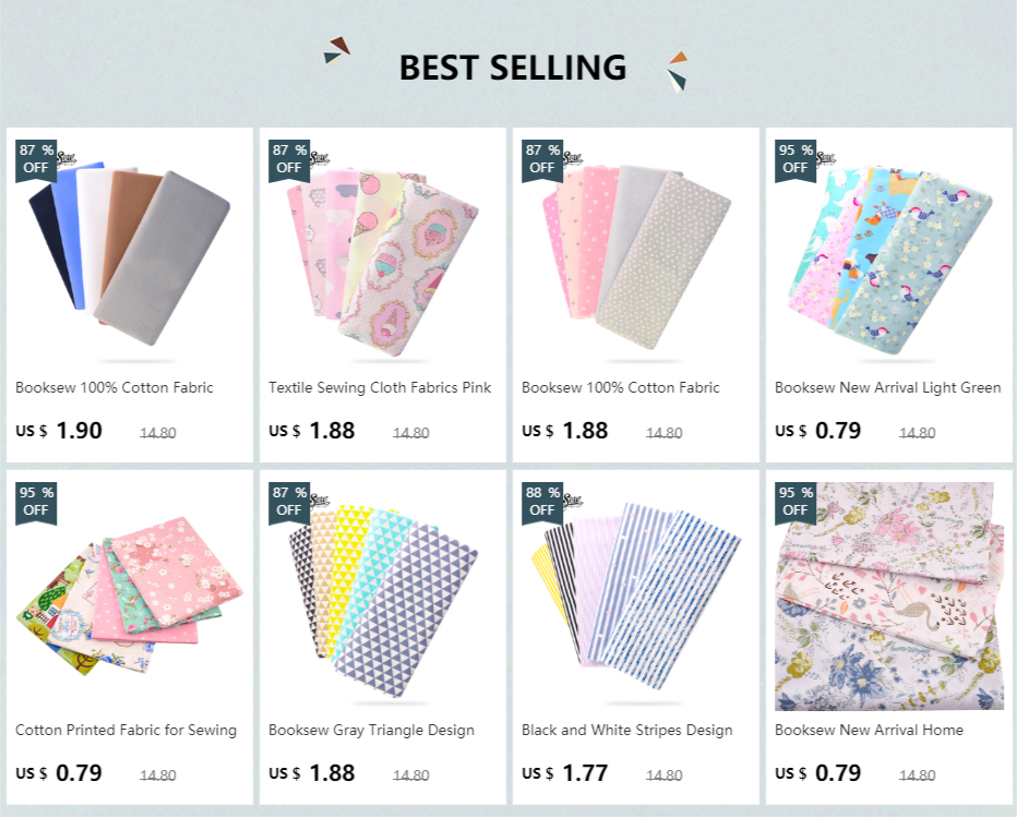 Booksew Cotton Fabric Fat Quarter – Floral, Animal & Cartoon Prints, 20×25cm