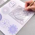 Regla de Plantilla de Dibujo Giratoria Multifunción – Herramienta de Círculo, Elipse y Arco para Acolchado y Diseño de Patrones
