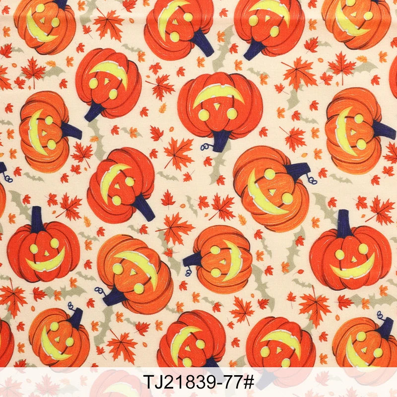 Halloween Print Fabric – Spiderweb, Ghost & Holiday Motifs | 100% Polyester, 150cm Wide