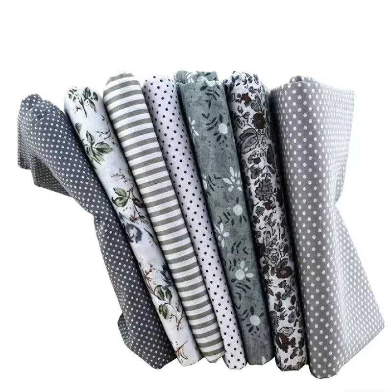 7-Piece Patchwork Cotton Fabric Set – Digital Printed Quilting Squares