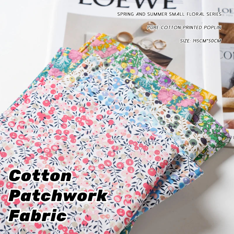 100% Cotton Poplin Fabric – Berry Print, 145cm Wide, Sold by 0.5m