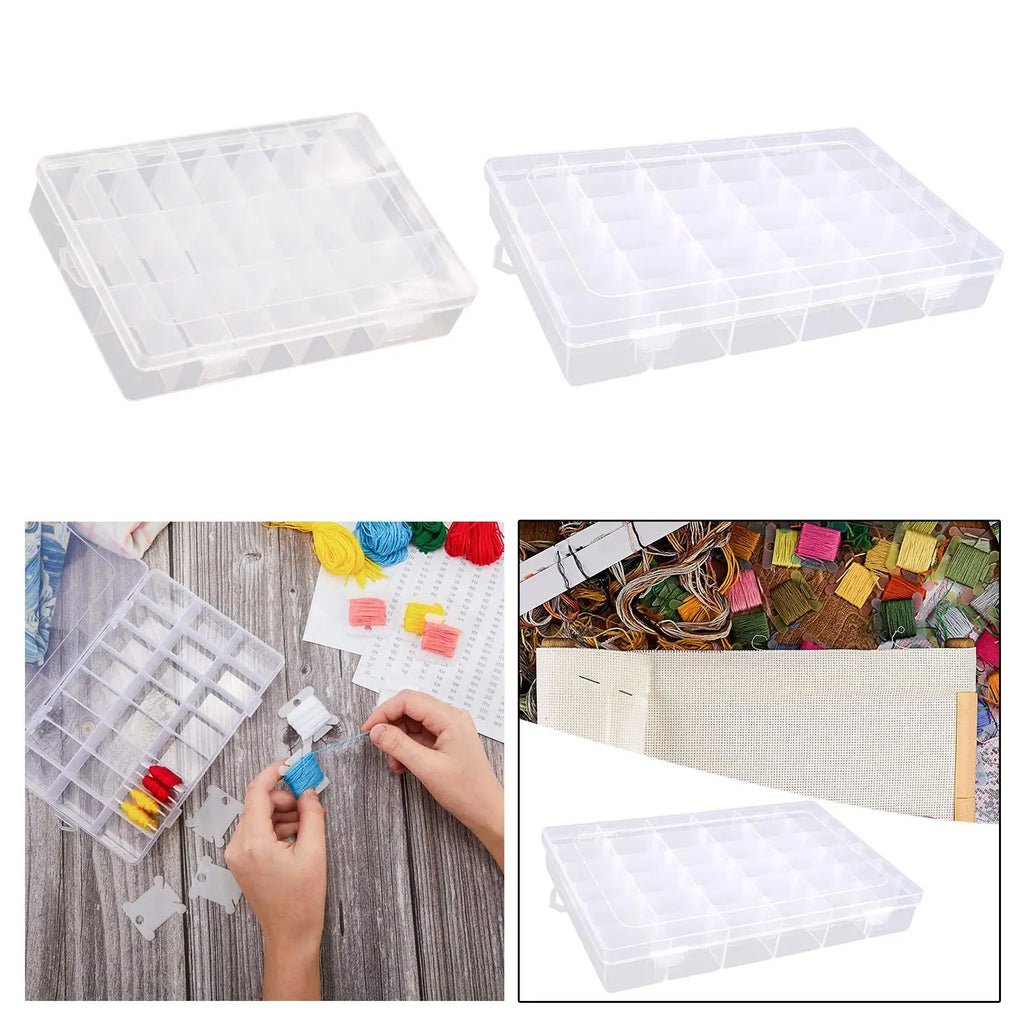 Sewing Thread Storage Box Organizer Portable Compartments Carry Case Empty Threads Spools Box for Beads Embroidery Threads